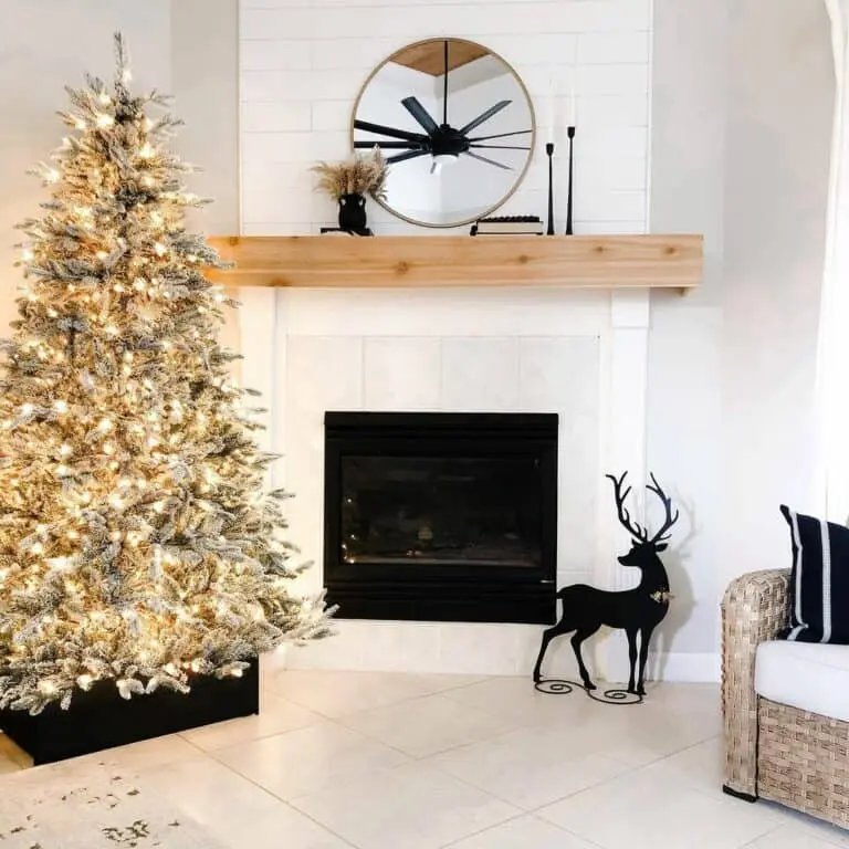 Gray Tile Fireplace