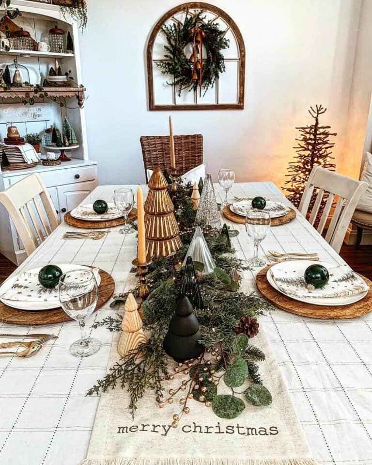 Green White Table Setting