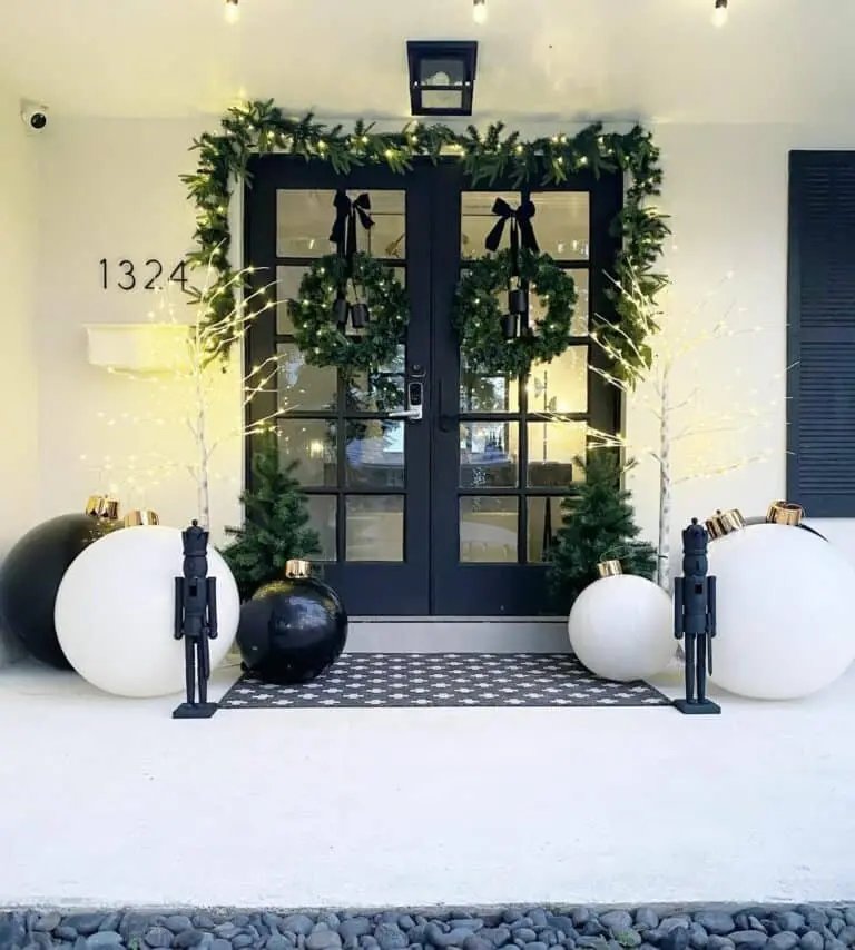 Large Black White Ornaments