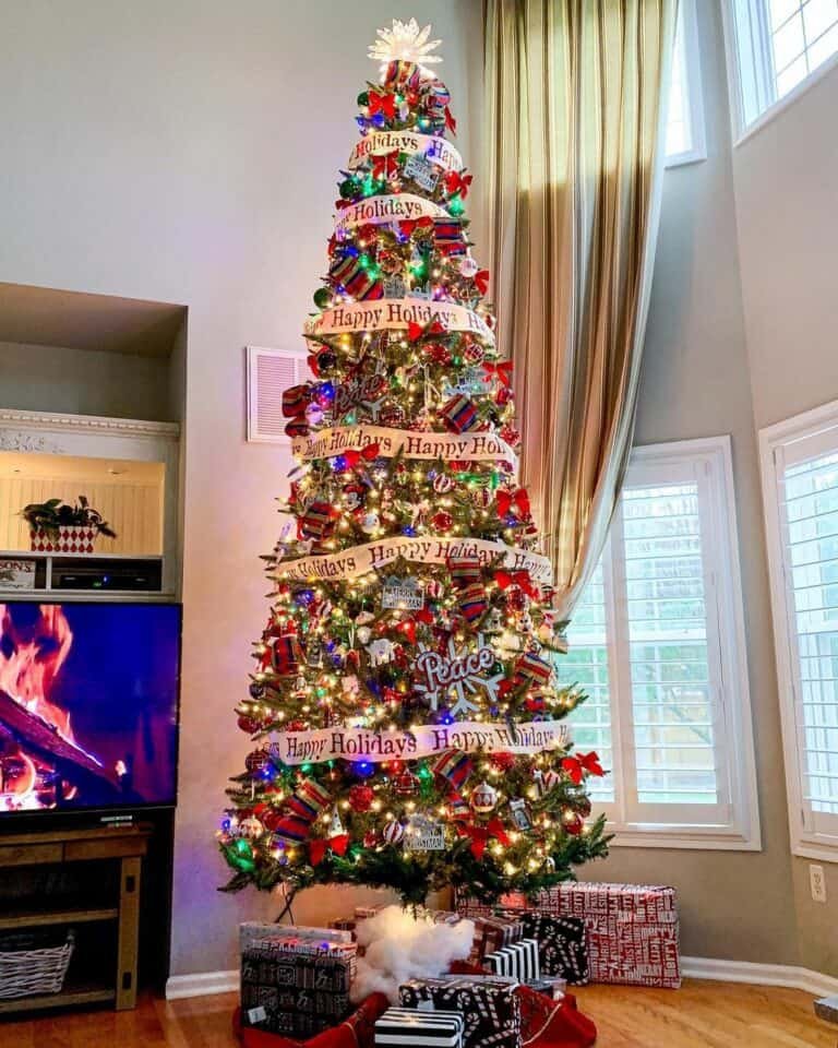 Large Tree Ribbon Garland