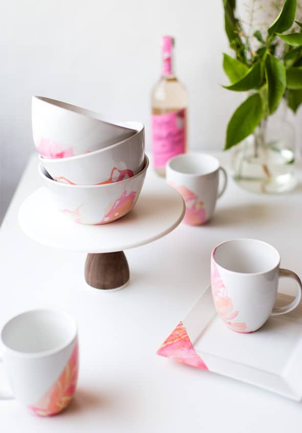 Neon Marbled Plates