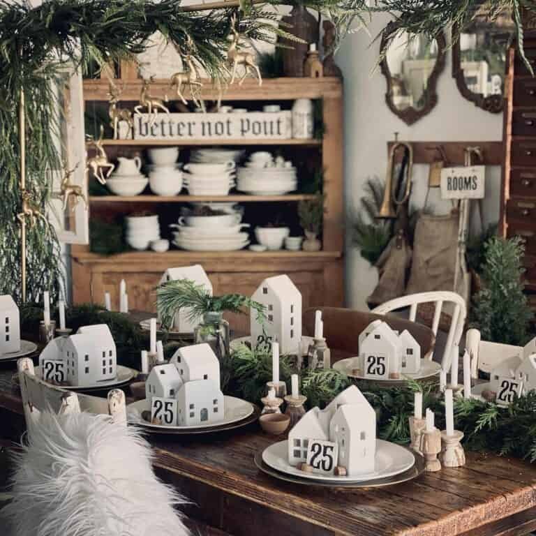 Neutral Wood Christmas Tables