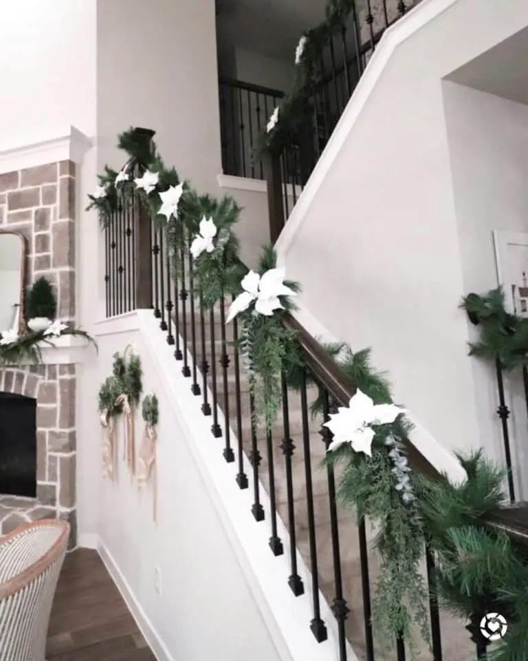 Oak Staircase White Florals
