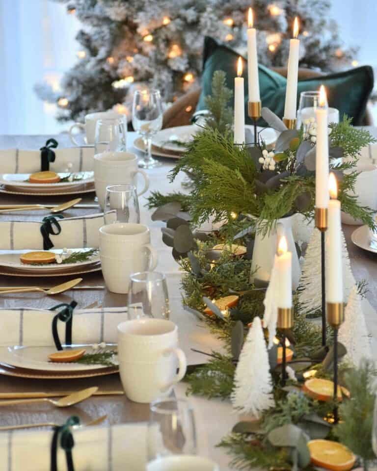 Orange Eucalyptus Centerpiece