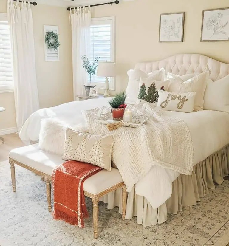 Orange Farmhouse Bedroom
