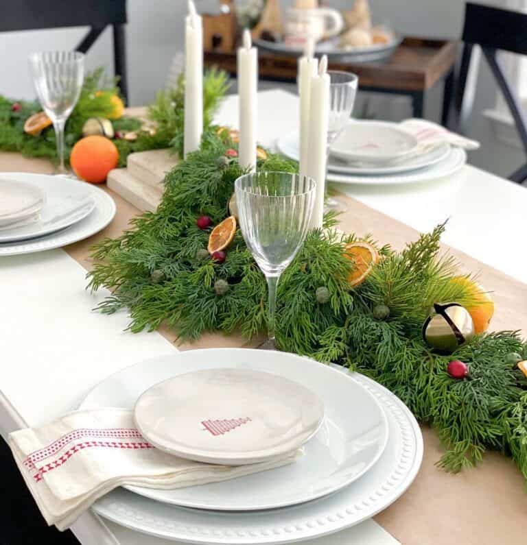 Orange Greenery Centerpieces