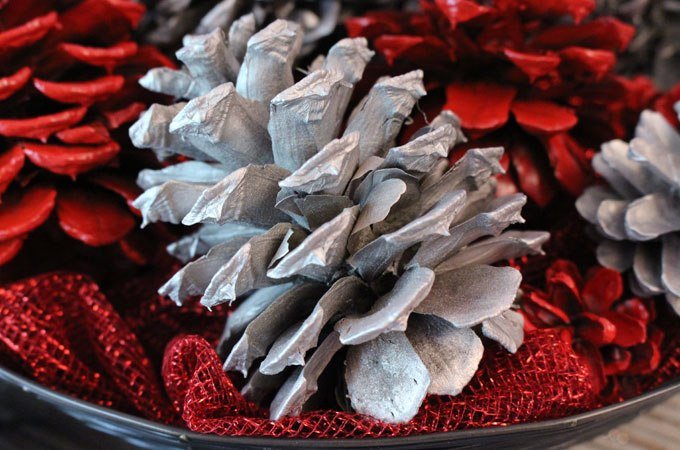 Painted Pinecone Ornaments