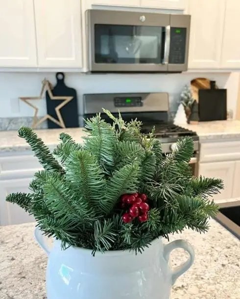 Pine Branch Pitcher Display