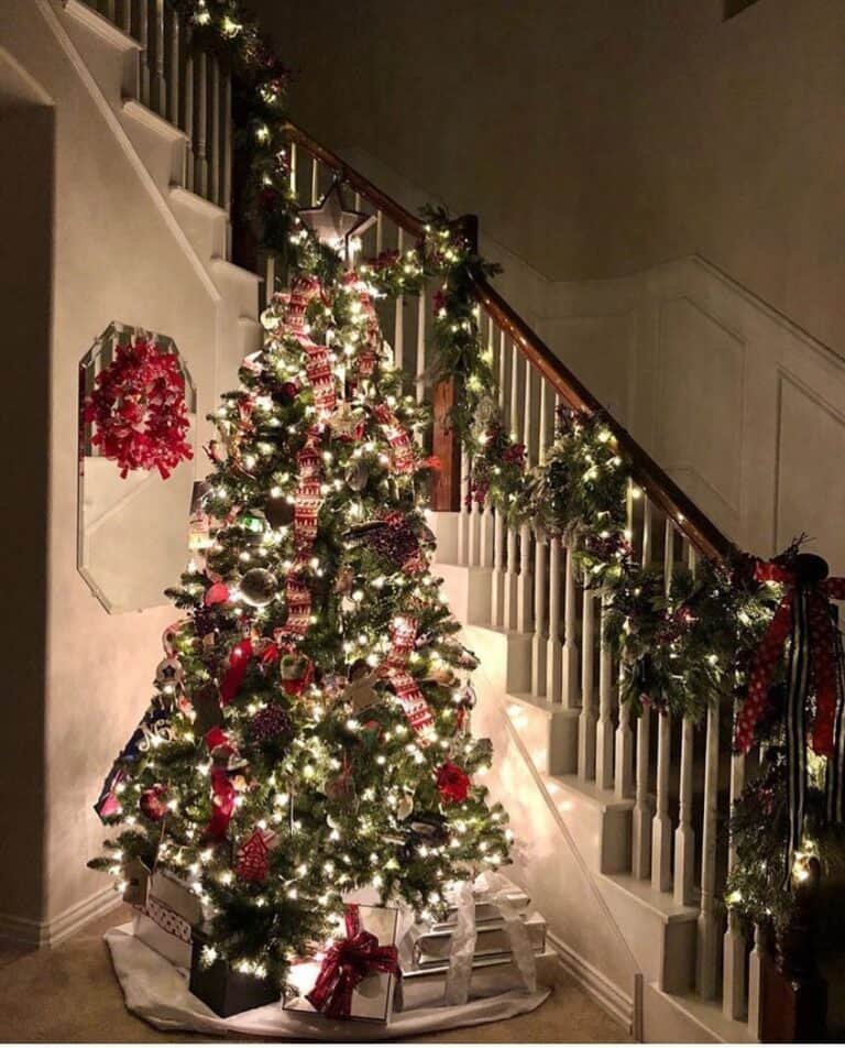Pine Garland Staircase