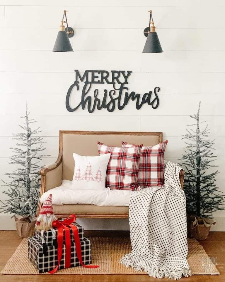 Plaid Entryway Display