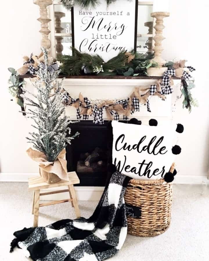 Plaid Mantel Display