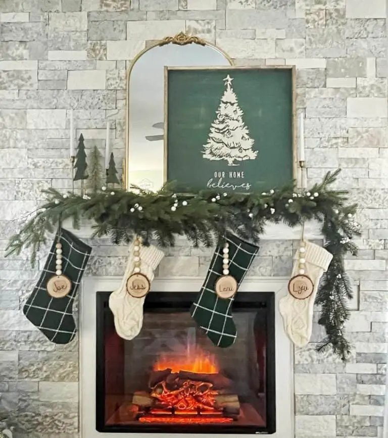 Plaid Mantel Display