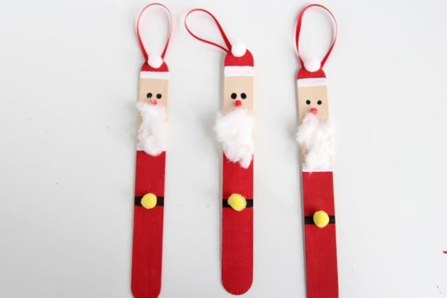Popsicle Santa Ornaments