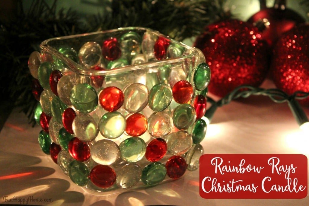 Rainbow Christmas Candle