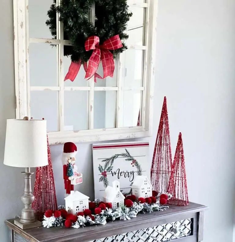 Red Farmhouse Entryway