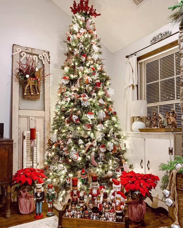 Red Floral Tree Topper