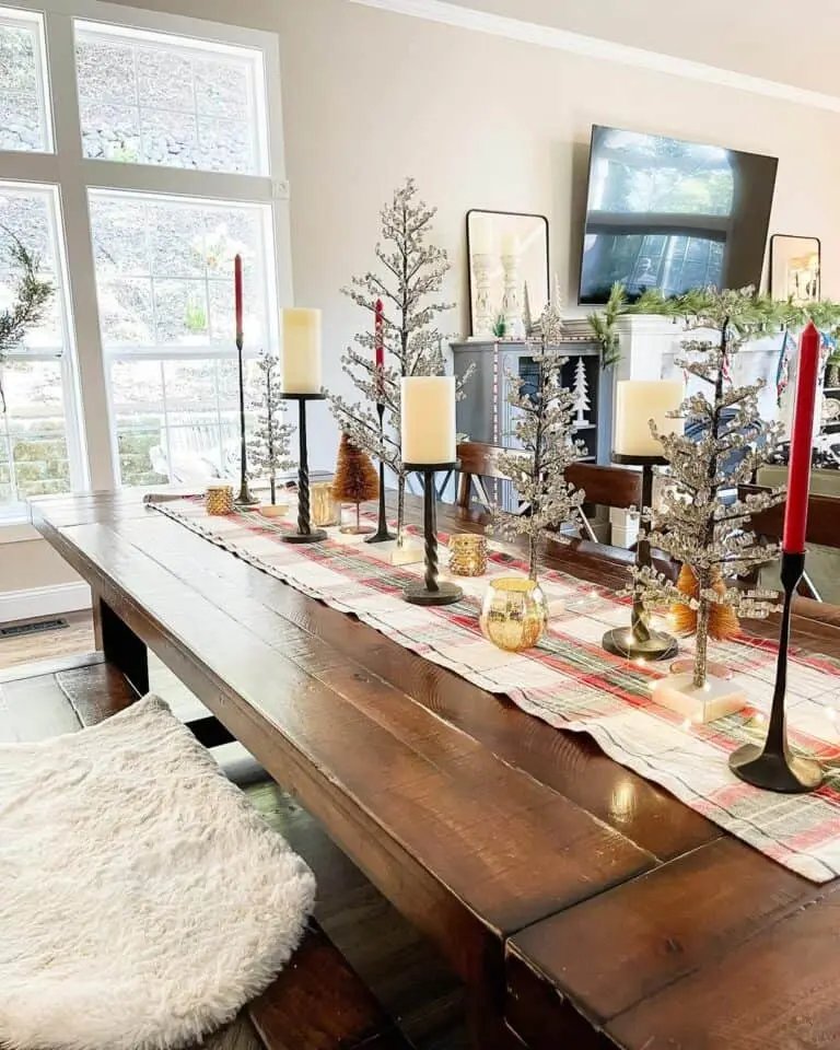 Red Green Plaid Table
