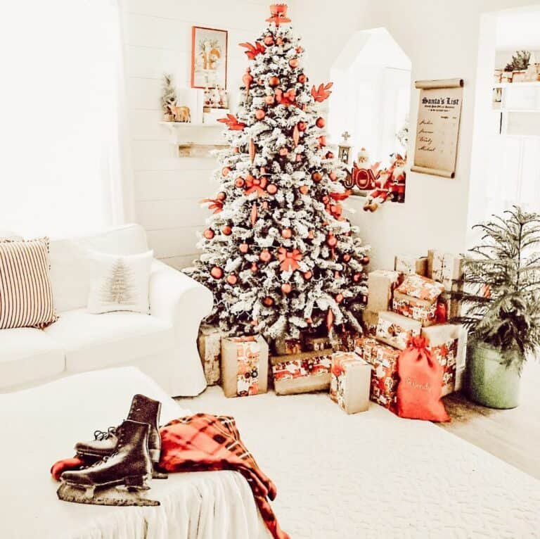 Red Ornaments White Room