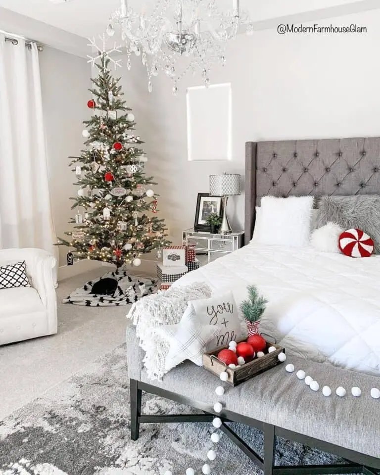 Red White Bedroom Tree
