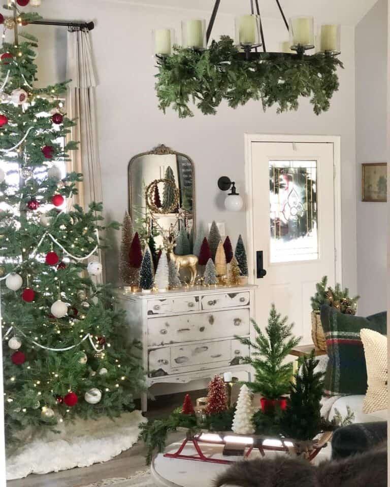 Red White Christmas Entryway