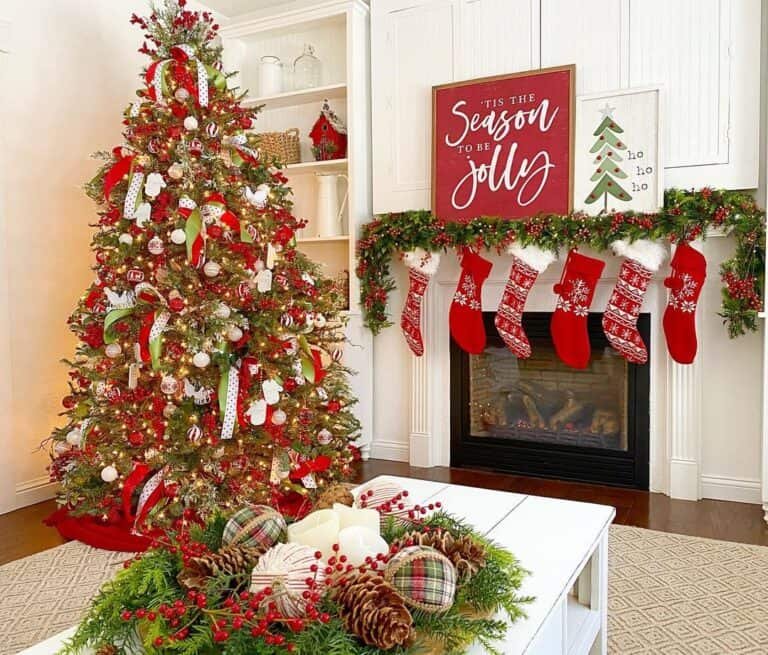 Red White Green Ornaments