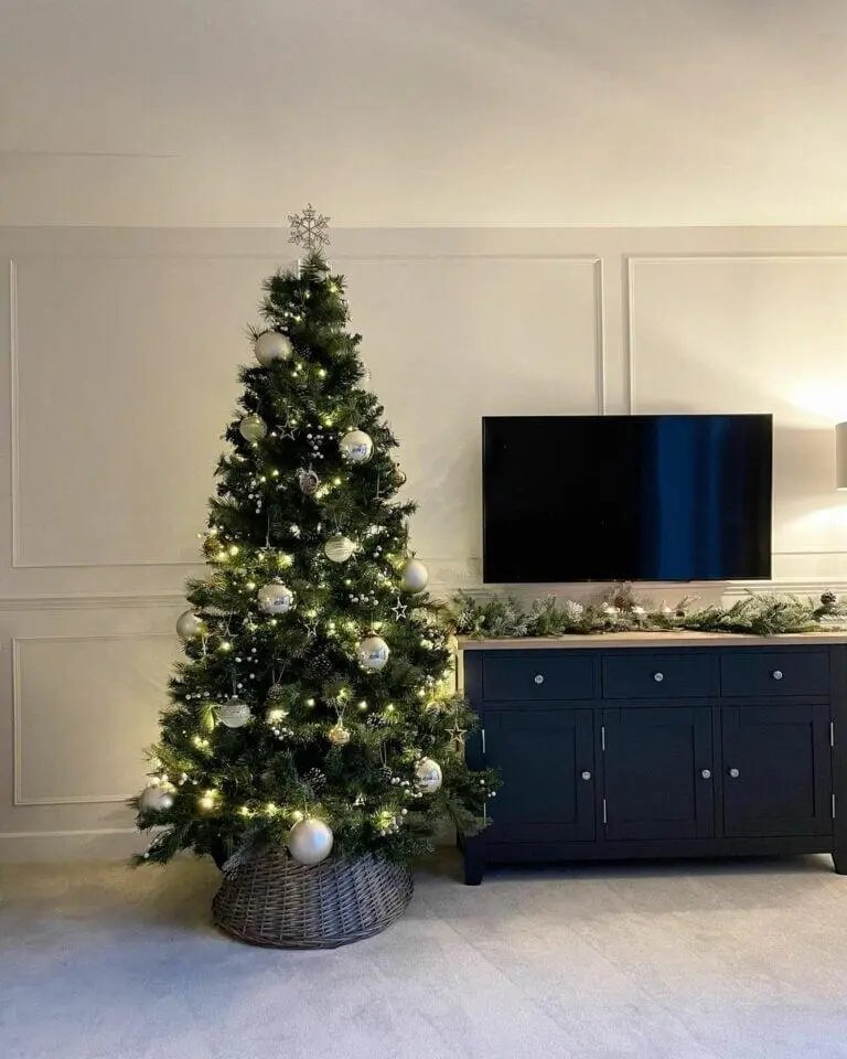 Silver Baubles and Lights