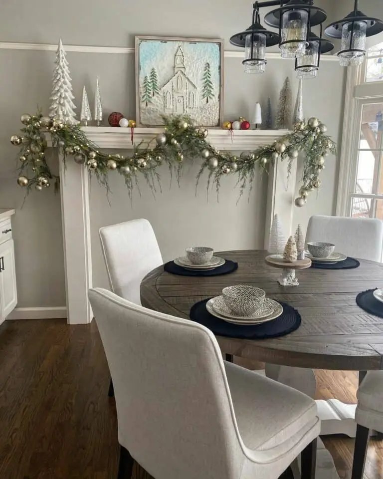 Silver Garland Mantel