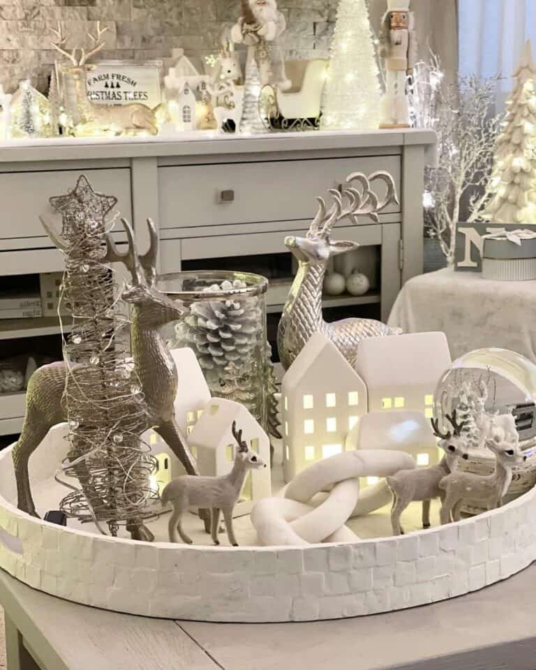 Silver White Coffee Centerpiece