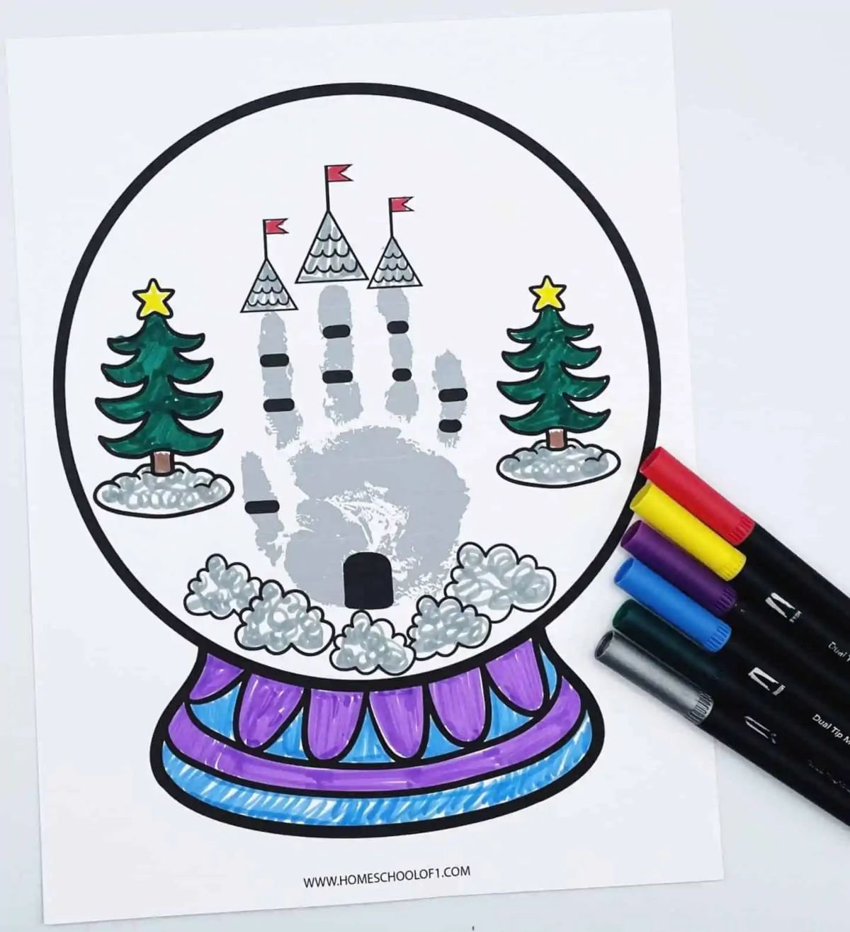 Snow Globe Handprints