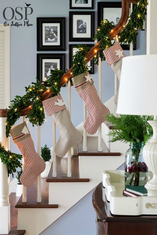 Staircase Stocking Display