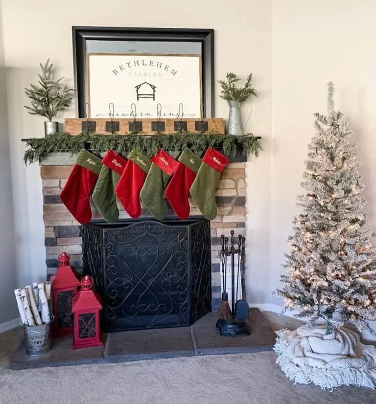 Stone Fireplace Stockings