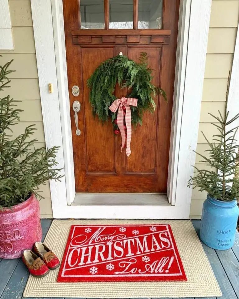 Striped Bow Wreath