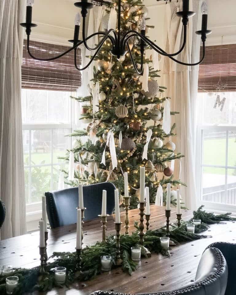Striped Curtain Dining