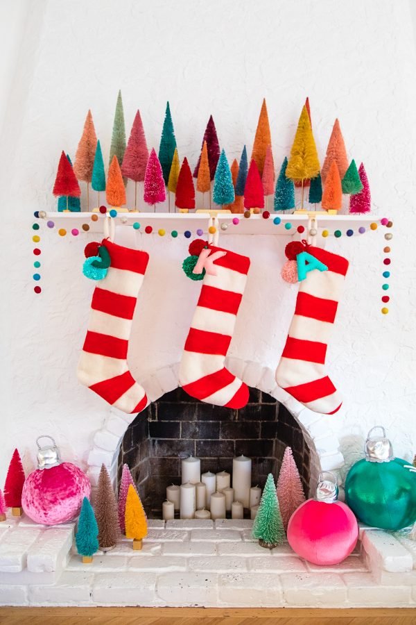 Striped Felt Stockings