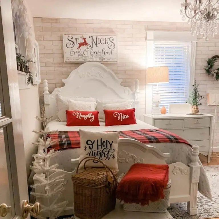 White Bedroom Plaid