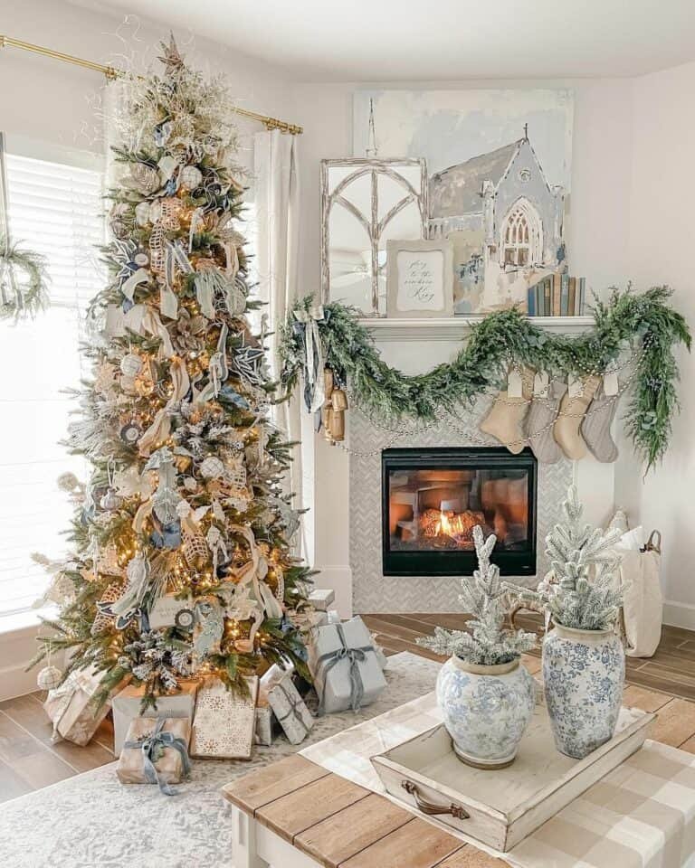White Blue Ornaments