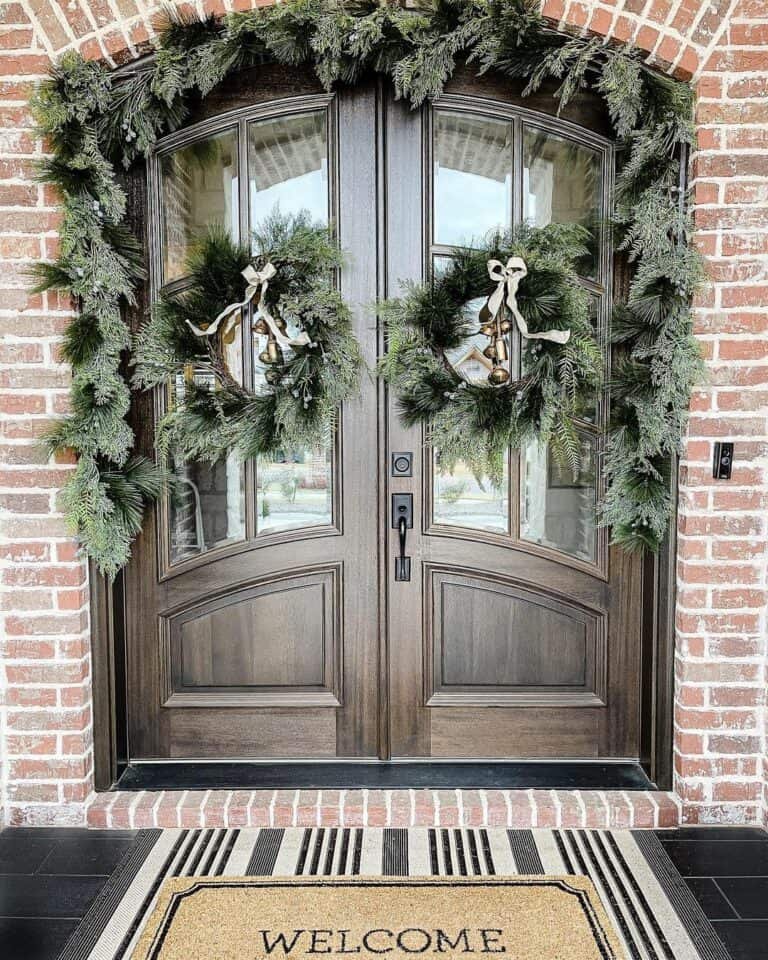 White Bow Gold Wreaths