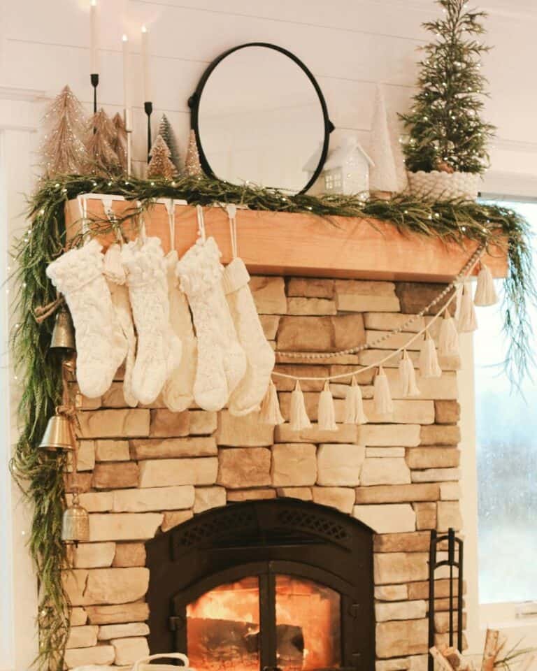 White Cable Stockings