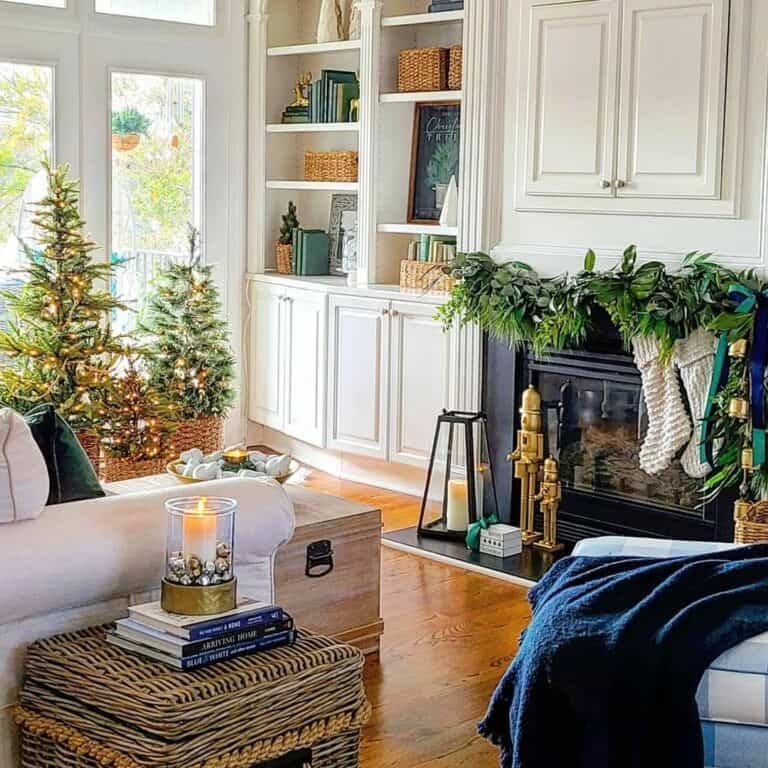 White Fireplace Cabinets