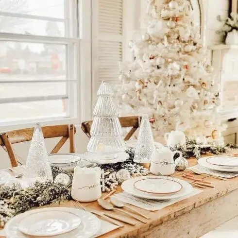 White Glass Tree Centerpiece