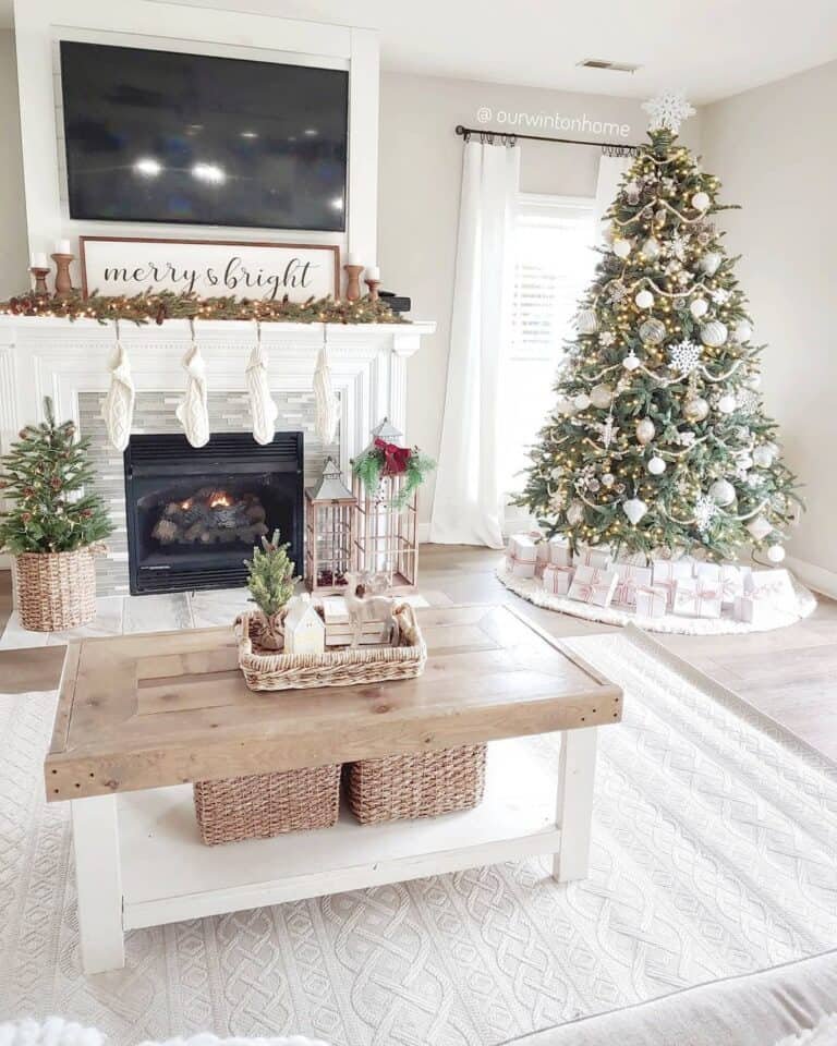 White Gold Tree Ornaments