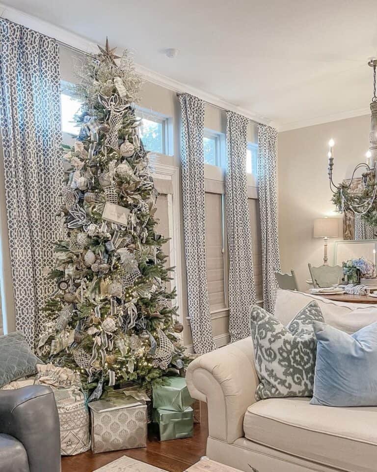 White Gray Curtains