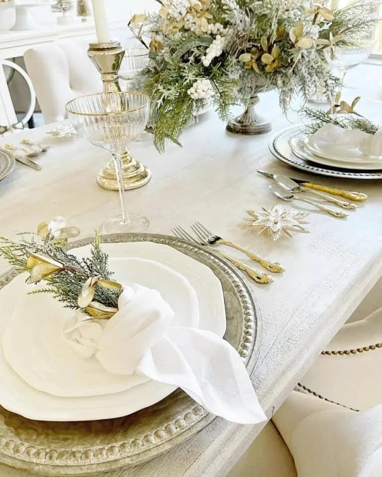 White Holiday Tablescape