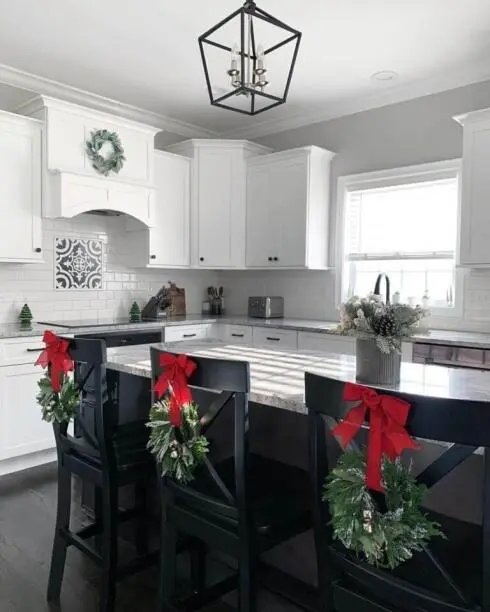 White Kitchen Red Accents