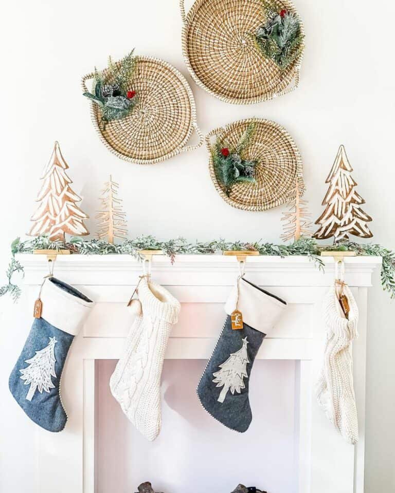 White Mantel Stockings