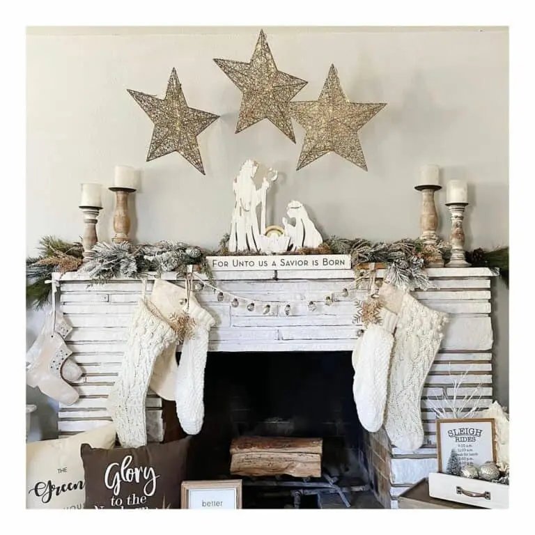 White Nativity Display