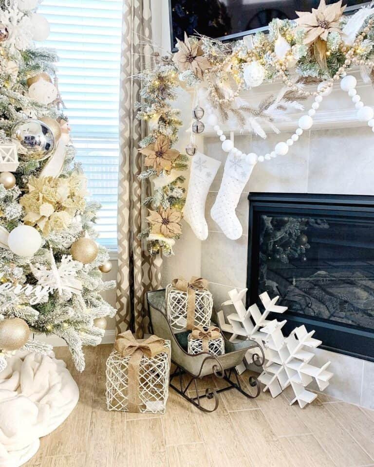 White Snowflake Mantel