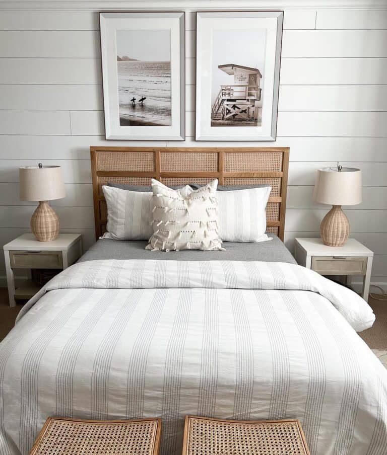 White Striped Bedspread