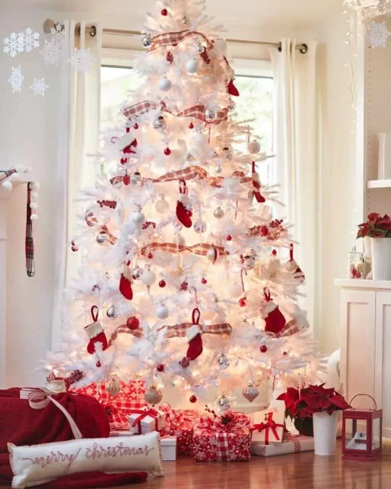 White Tree Red Accents