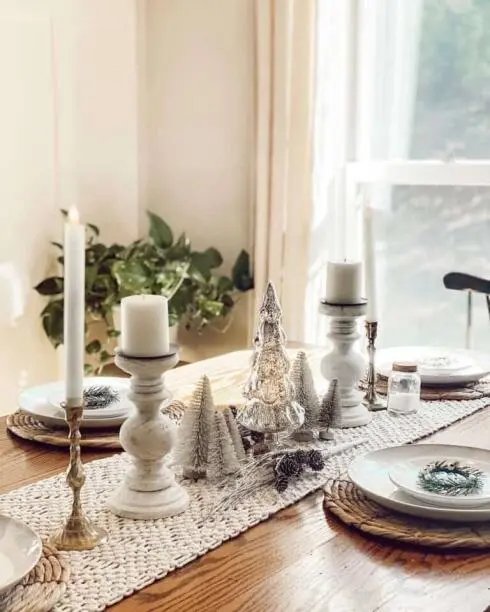 White Wood Centerpiece